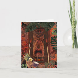 Tarjeta De Agradecimiento Tiki Vintage Aloha Hawaiano Luau Gracias