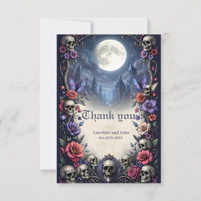 Tarjeta De Agradecimiento Till Death & Moonlight Bind Us.  (Anverso)