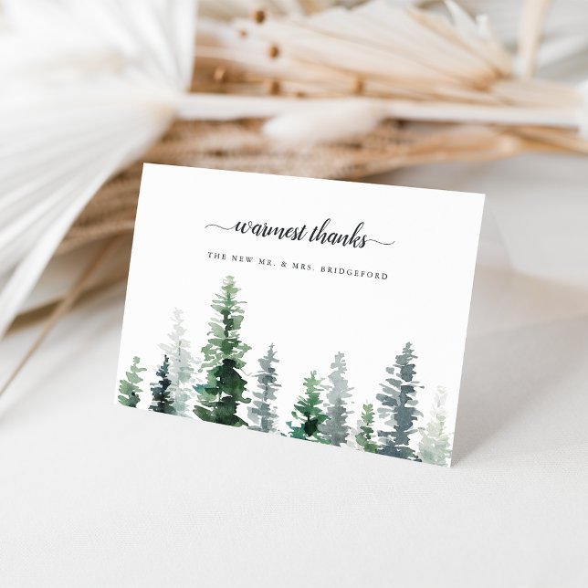 Tarjeta De Agradecimiento Timber Grove | Boda personalizado Gracias (Subido por el creador)