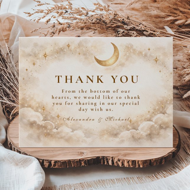 Tarjeta De Agradecimiento Timeless Celestial Romance Wedding (Subido por el creador)