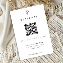 Tarjeta De Agradecimiento Timeless Monochrome Wedding RSVP Card