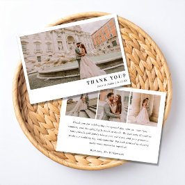 Tarjeta De Agradecimiento Timeless Monochrome Wedding Thank You Card