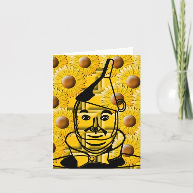Tarjeta De Agradecimiento Tin Man In Yellow - Small - 4" x 5,6" - Vertical (Anverso)