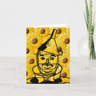 Tarjeta De Agradecimiento Tin Man In Yellow - Small - 4" x 5,6" - Vertical