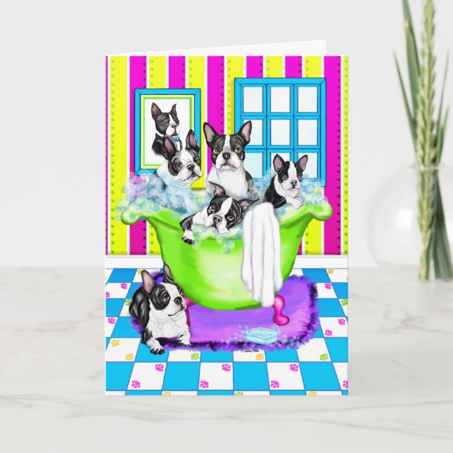 Tarjeta De Agradecimiento Tina de Boston Terrier por completo (Anverso)