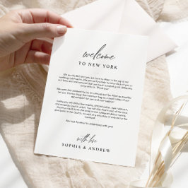 Tarjeta de agradecimiento tineraria de bienvenida 