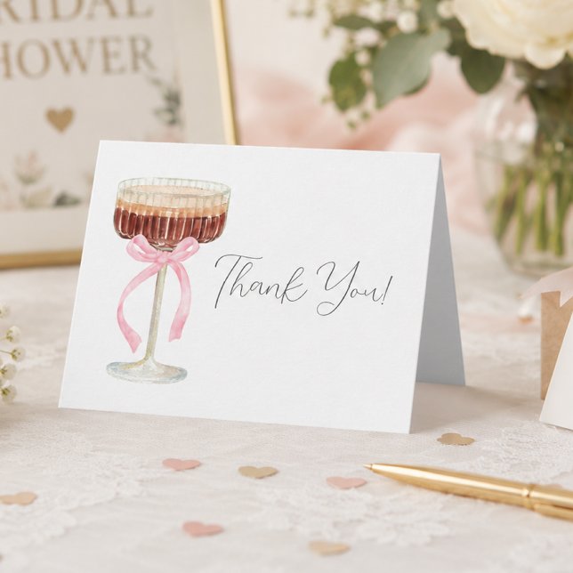 Tarjeta De Agradecimiento Tini Bit Closer Despedida de Soltera  (Tini Bit Closer Bridal shower thank you card)