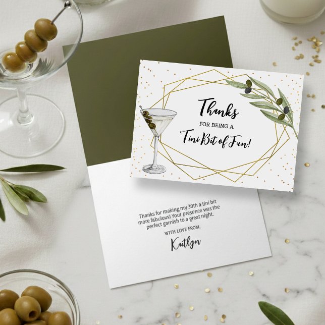 Tarjeta De Agradecimiento Tini Bit Of Fun Martini Velada (Subido por el creador)