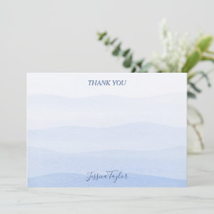 Tarjeta De Agradecimiento Tinte de gradiente de ombre azul para despedida de