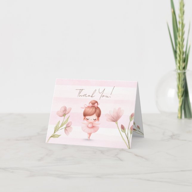Tarjeta De Agradecimiento Tiny Twirls – Ballerina  (Anverso)