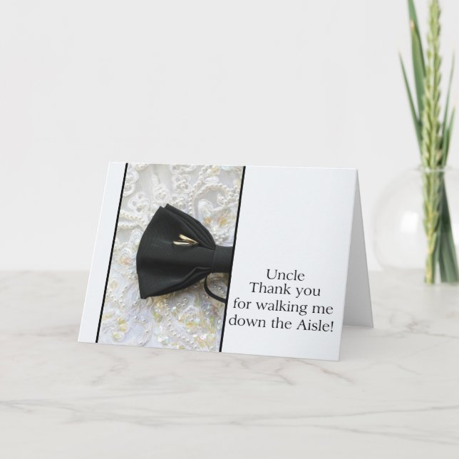 Tarjeta De Agradecimiento Tío Gracias por Caminar por Aisle (Anverso)