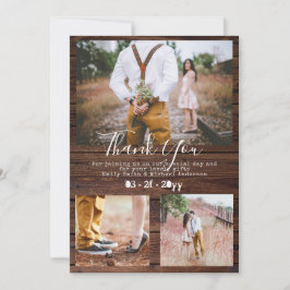 Tarjeta De Agradecimiento Tipewriter Font Rustic Gracias Collage de fotos