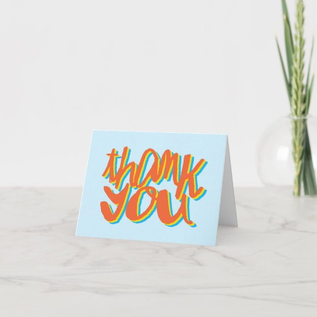 Tarjeta De Agradecimiento Tipo de agradecimiento, azul polvo (Anverso)