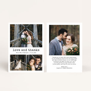 Tarjeta De Agradecimiento Tipo nostálgico   Cuadrícula fotográfica simple de