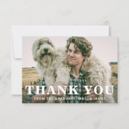 Tarjeta De Agradecimiento Tipografía audaz Graduación moderna