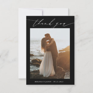 Tarjeta De Agradecimiento Tipografía boda Gracias boda fotográfico