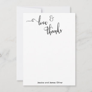Tarjeta De Agradecimiento Tipografía de Caligrafía Elegante Amor y Agradecim