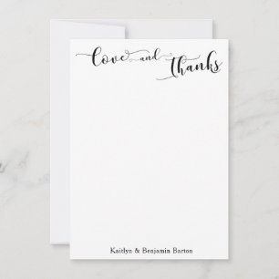 Tarjeta De Agradecimiento Tipografía de Caligrafía Elegante Amor y Agradecim