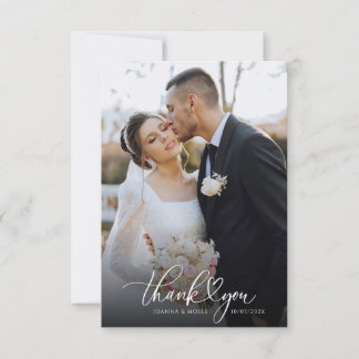Tarjeta De Agradecimiento Tipografía de escritura corazón Boda