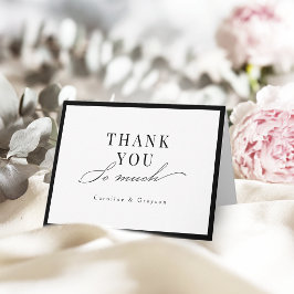 Tarjeta De Agradecimiento Tipografía de escritura elegante simple para boda