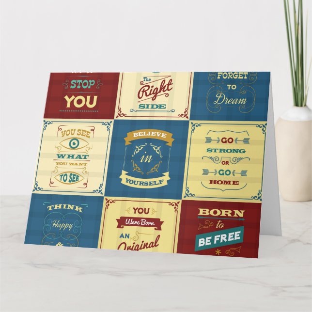 Tarjeta De Agradecimiento Tipografía de eslogan (Anverso)