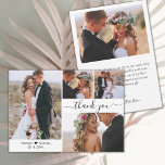 Tarjeta De Agradecimiento Tipografía de guión elegante 4 Boda de Collage de<br><div class="desc">Tarjeta De Agradecimiento Moderno Y Elegante Guión Minimalista 4 Collage de fotos Boda. Elegante plantilla de tarjeta de agradecimiento boda con 4 (4) fotos en la parte delantera y una foto en la parte posterior. Con el texto "Gracias" en una letra de escritura tipográfica con letras a mano rápida con...</div>