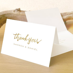 Tarjeta De Agradecimiento Tipografía de oro simple Personalizado