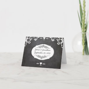 Tarjeta De Agradecimiento Tipografía de Pizarra Bodas