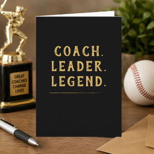 Tarjeta De Agradecimiento Tipografía Dorada Leyenda Líder Entrenador
