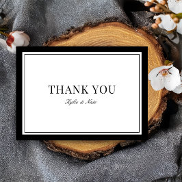 Tarjeta De Agradecimiento Tipografía elegante clásica con borde doblado para