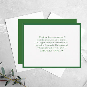 Tarjeta De Agradecimiento Tipografía elegante minimalista moderna funeral du