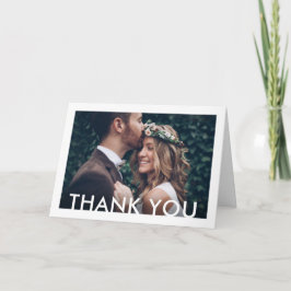 Tarjeta De Agradecimiento Tipografía minimalista de deco 2 Boda doblado de f