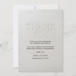 Tarjeta De Agradecimiento Tipografía Minimalista Moderna para Boda