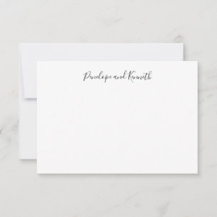 Tarjeta De Agradecimiento Tipografía Moderna Minimalista Negra y Blanca con