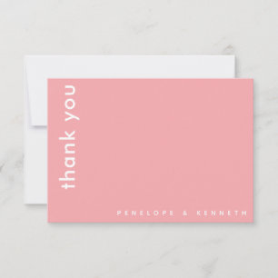 Tarjeta De Agradecimiento Tipografía moderna simple Rosa Boda personalizada 