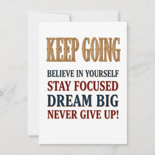 Tarjeta De Agradecimiento Tipografía Motivacional Vintage Sigue Adelante