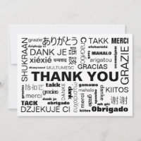 Tipografía multilingüe blanco y negro plana