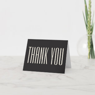 Tarjeta De Agradecimiento Tipografía Negra Moderna y Negrita para Bodas de R