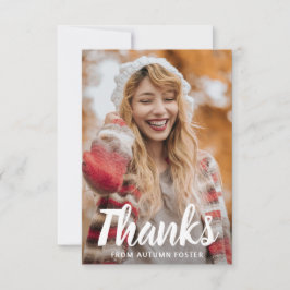 Tarjeta De Agradecimiento Tipografía Negrita de Foto Simple para Graduación 