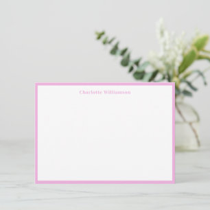 Tarjeta De Agradecimiento Tipografía Negrita Nombre Personalizado Borde Rosa