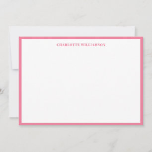 Tarjeta De Agradecimiento Tipografía Negrita Nombre Personalizado Borde Rosa