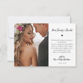 Tarjeta De Agradecimiento Tipografía Script Boda del corazón 4 Collages de f