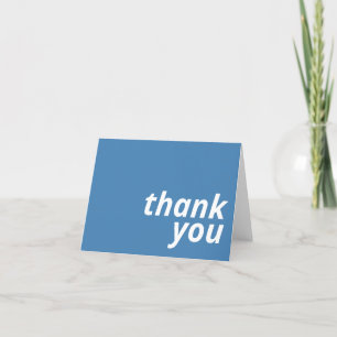 Tarjeta De Agradecimiento Tipografía simple minimalista moderna   Azul