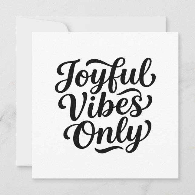 Tarjeta De Agradecimiento Tipografía Vibraciones Alegres (Anverso)