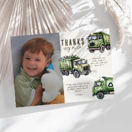 Tarjeta De Agradecimiento ¡Tira Todo! Foto de Cumpleaños de Niños con Camión