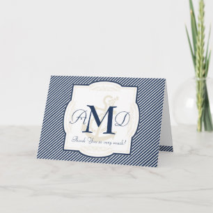 Tarjeta De Agradecimiento Tiras diagonales de barco de ancla náutica Remolin