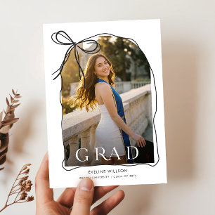 Tarjeta De Agradecimiento Título de Graduación de Foto Simple para Graduados