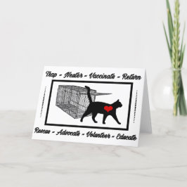 Tarjeta De Agradecimiento TNR Cat Rescue Trap Neuter Return Adopte Volunteer