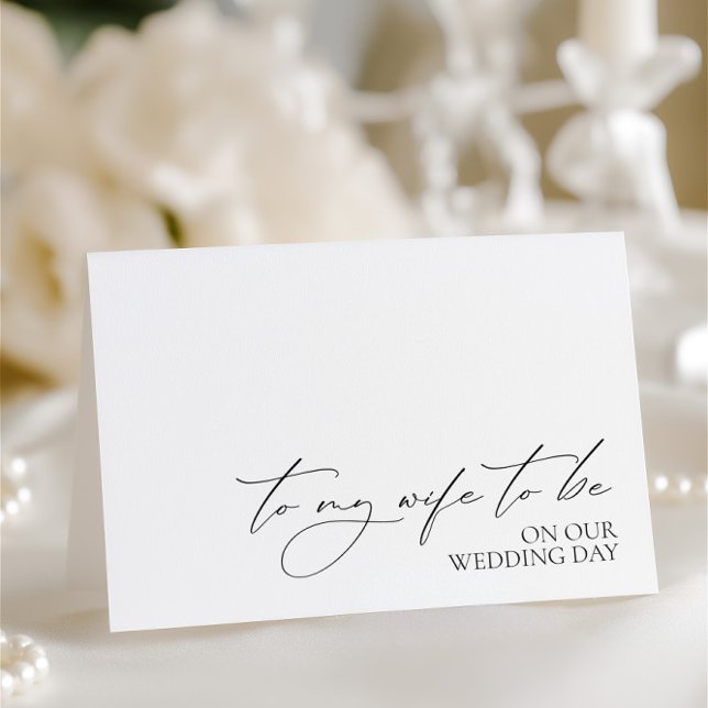 Tarjeta De Agradecimiento "To My Wife To Be On My Wedding Day" Card ("To My Wife To Be On My Wedding Day" Card)