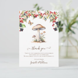 Tarjeta De Agradecimiento Toadstool de Woodland & Mushroom Fall Baby Shower